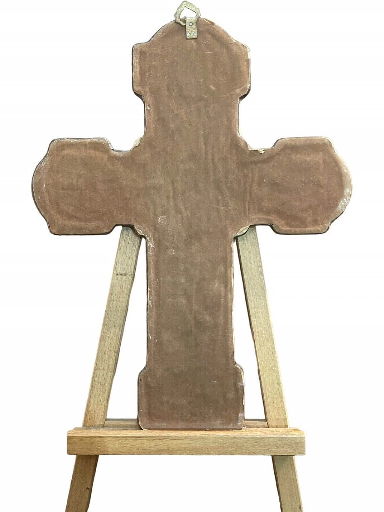 Crocifisso in rame sbalzato in stile bizantino, '800 6