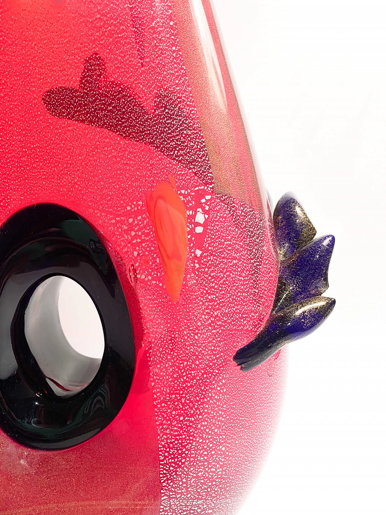 Red and multicoloured Murano glass vase in the style of Dino Martens, 1950s 2