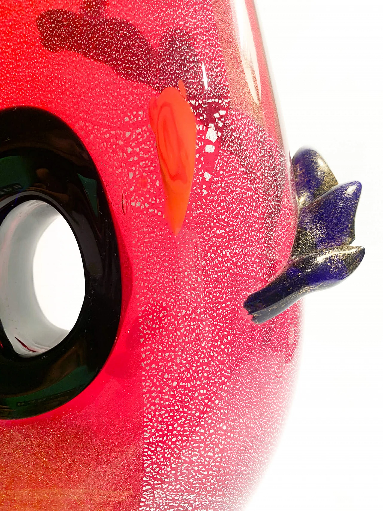 Red and multicoloured Murano glass vase in the style of Dino Martens, 1950s 8