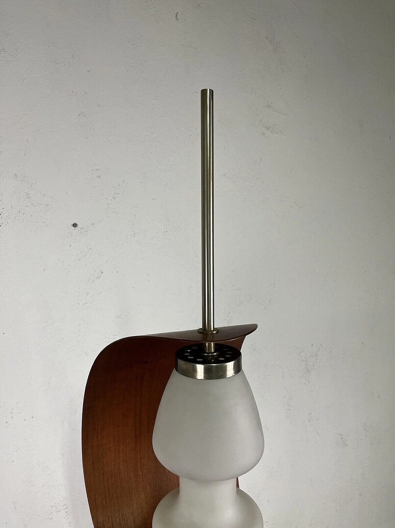 Marble, wood and glass floor lamp, 1950s 9