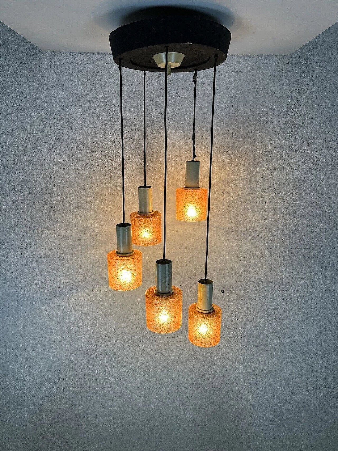 Five-light Space Age chandelier in coloured Murano glass, 1970s 10