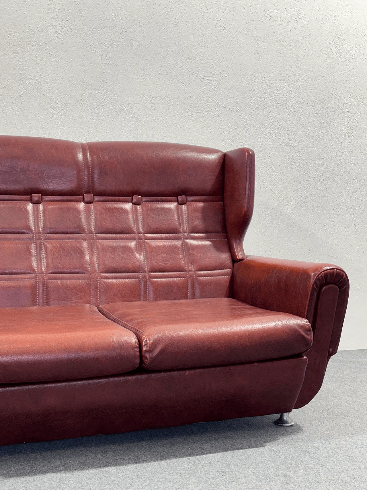 Danish three-seater leather sofa, 1970s 3