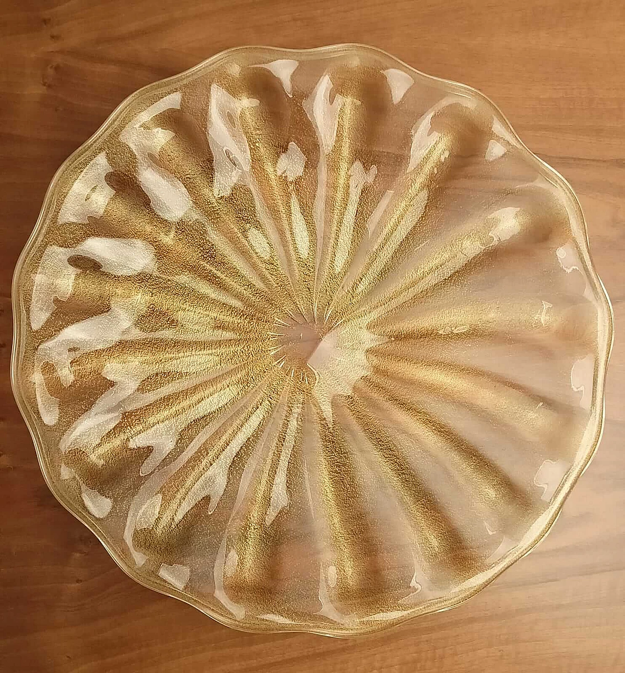 Murano glass and gold leaf plate by Alberto Donà, 1990s 2