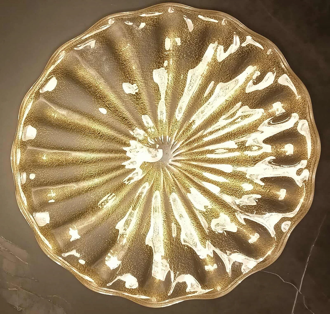 Murano glass and gold leaf plate by Alberto Donà, 1990s 10