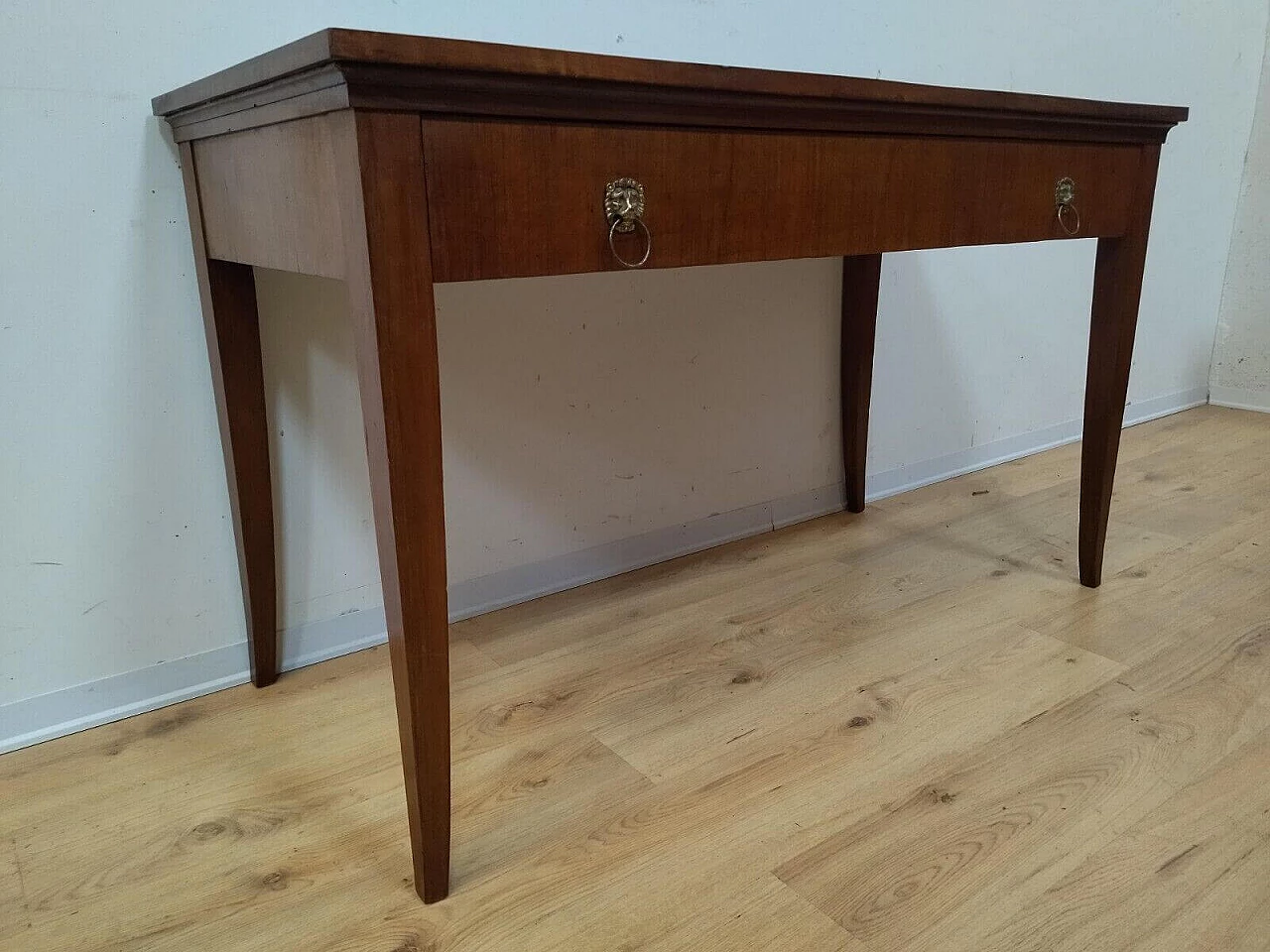 Directoire walnut table with drawer, late 18th century 3