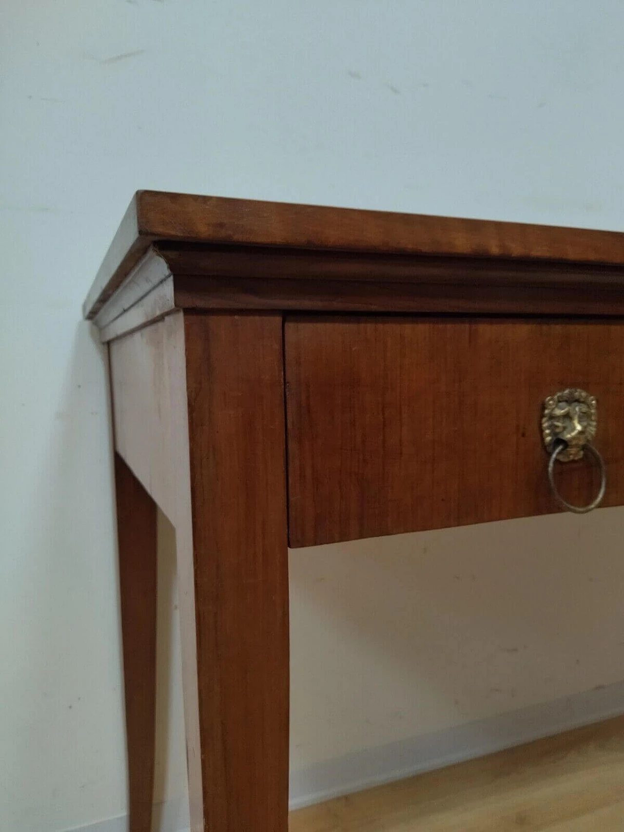 Directoire walnut table with drawer, late 18th century 4