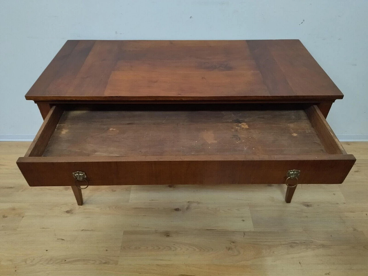 Directoire walnut table with drawer, late 18th century 11