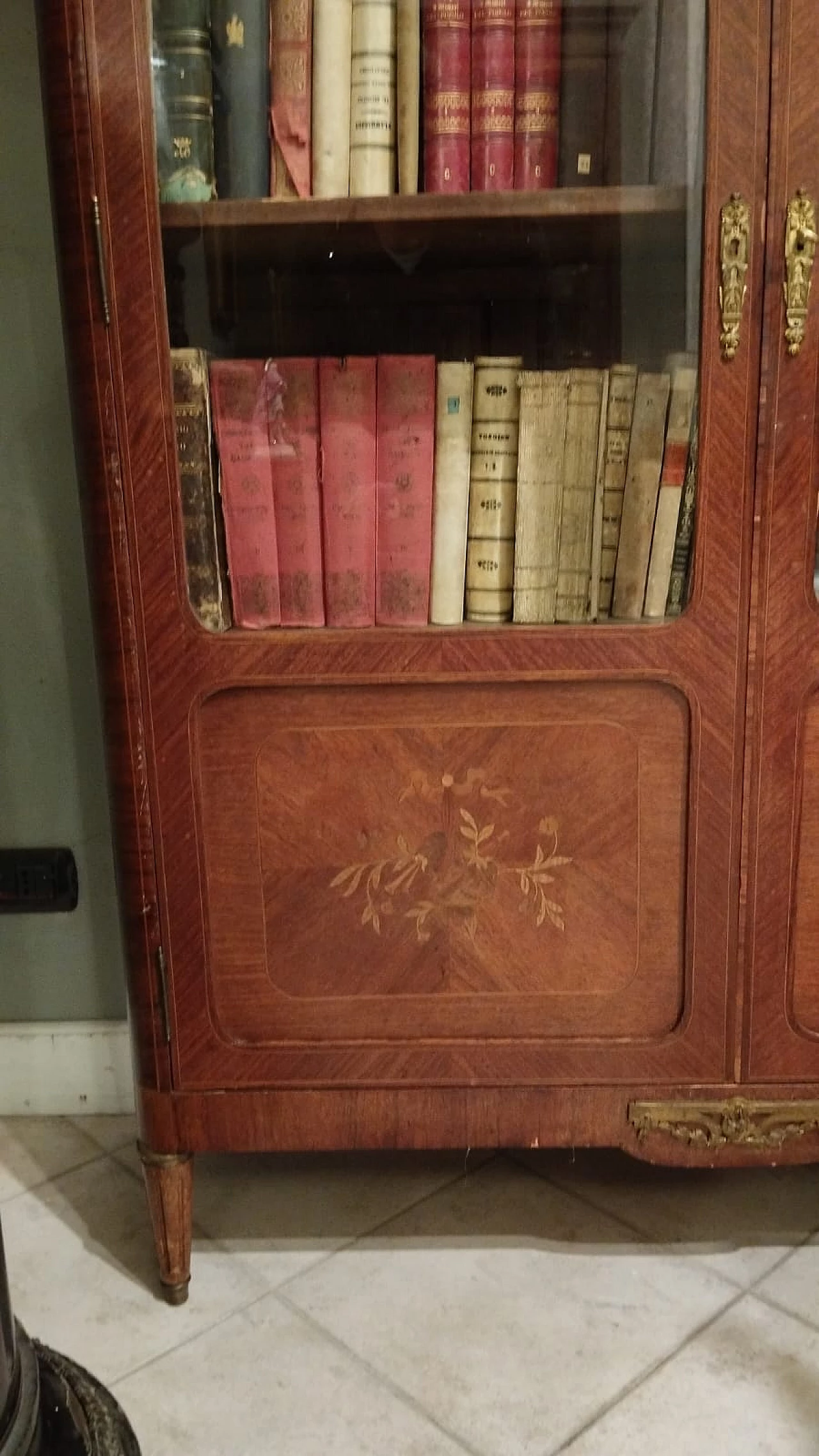 Rosewood and rosewood inlaid bookcase, 19th century 2