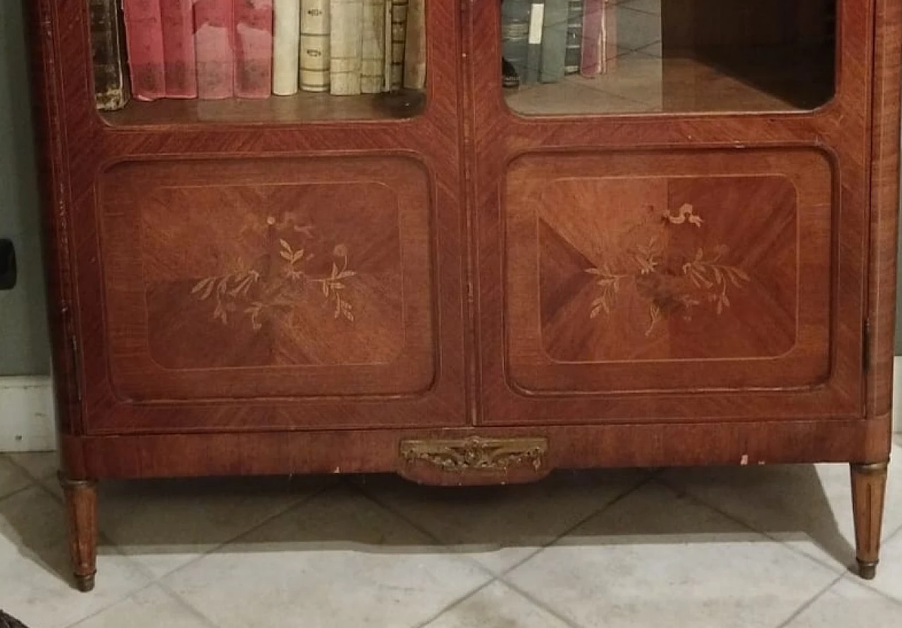 Rosewood and rosewood inlaid bookcase, 19th century 5