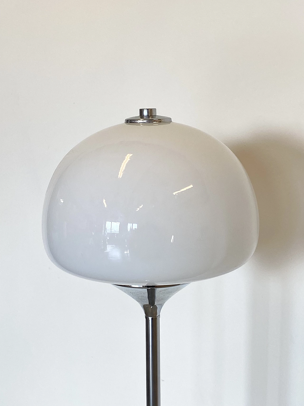 Floor lamp in glass and chromed metal, 1970s 1