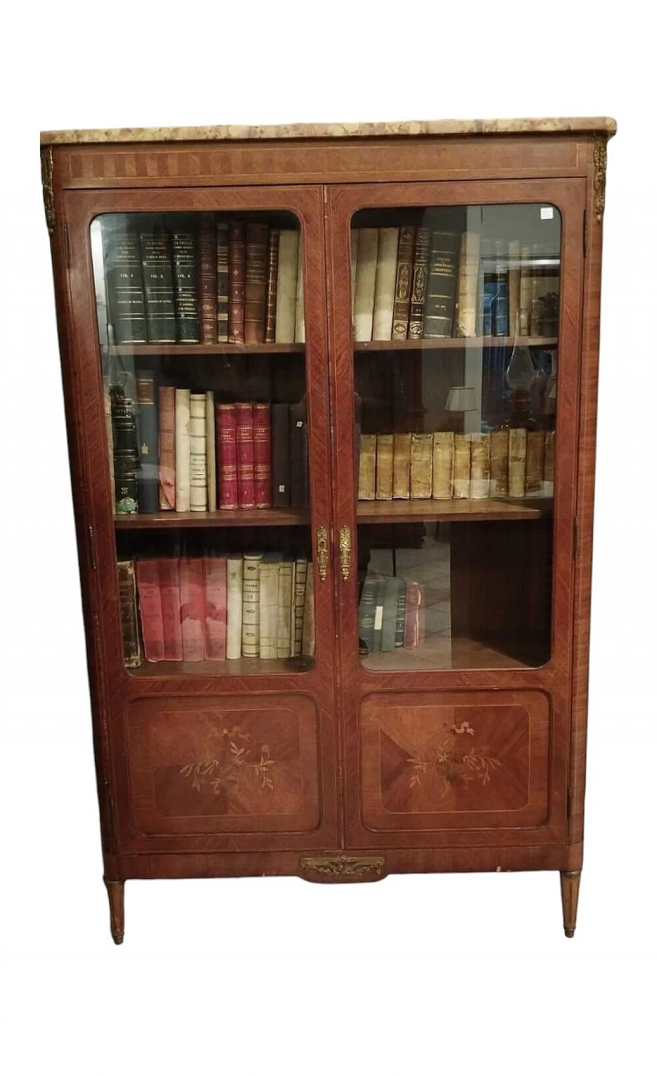 Rosewood and rosewood inlaid bookcase, 19th century 6