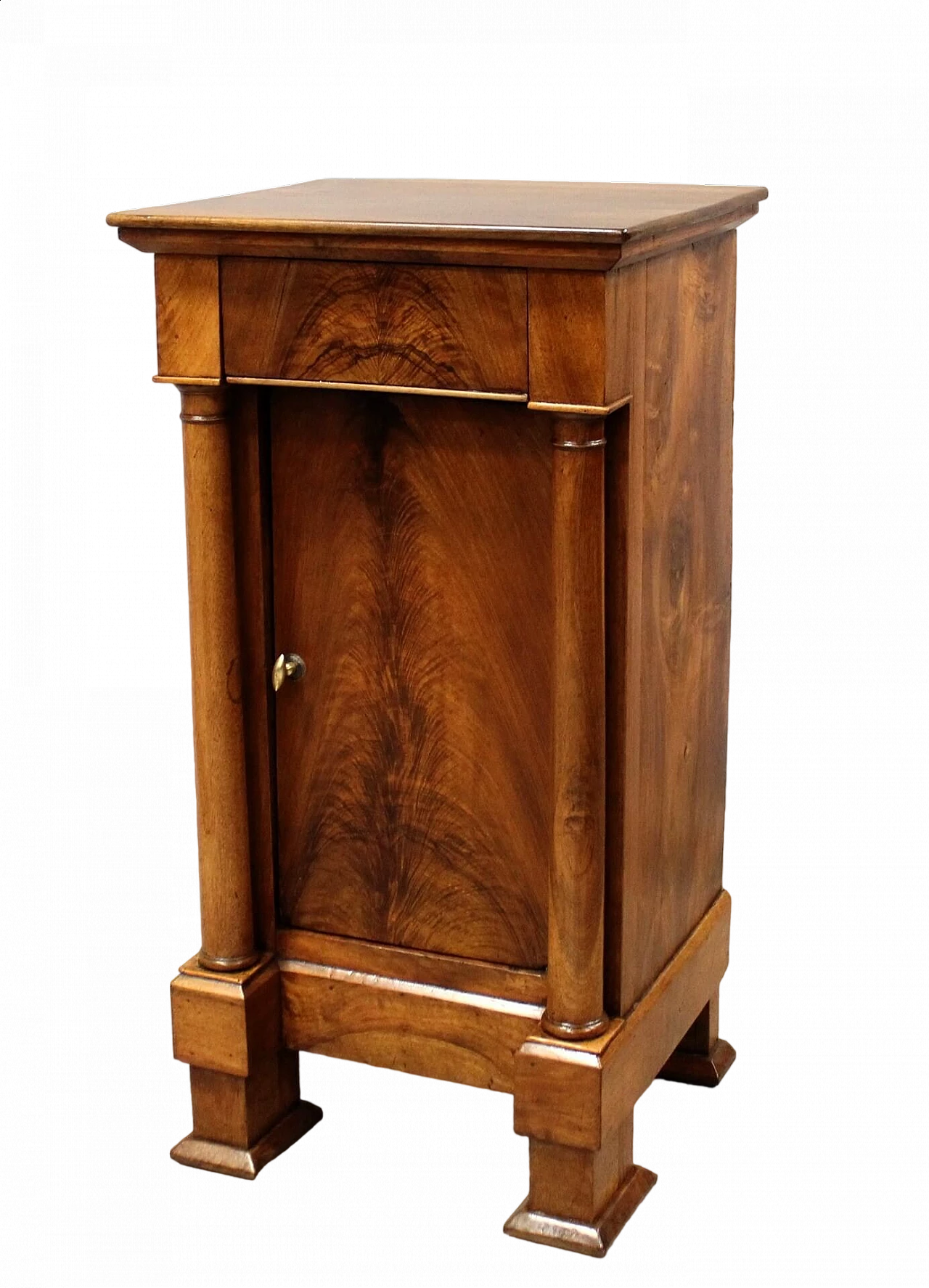 Empire walnut bedside table, early 19th century 12