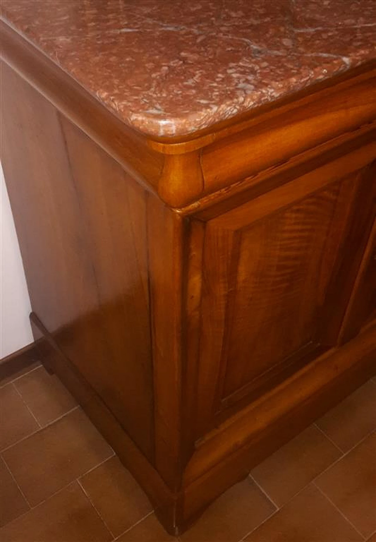 Four-door cherrywood sideboard with marble top, mid-19th century 2