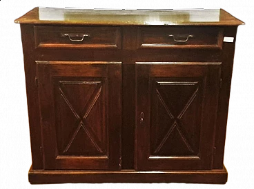 Walnut sideboard with two drawers and doors, early 18th century