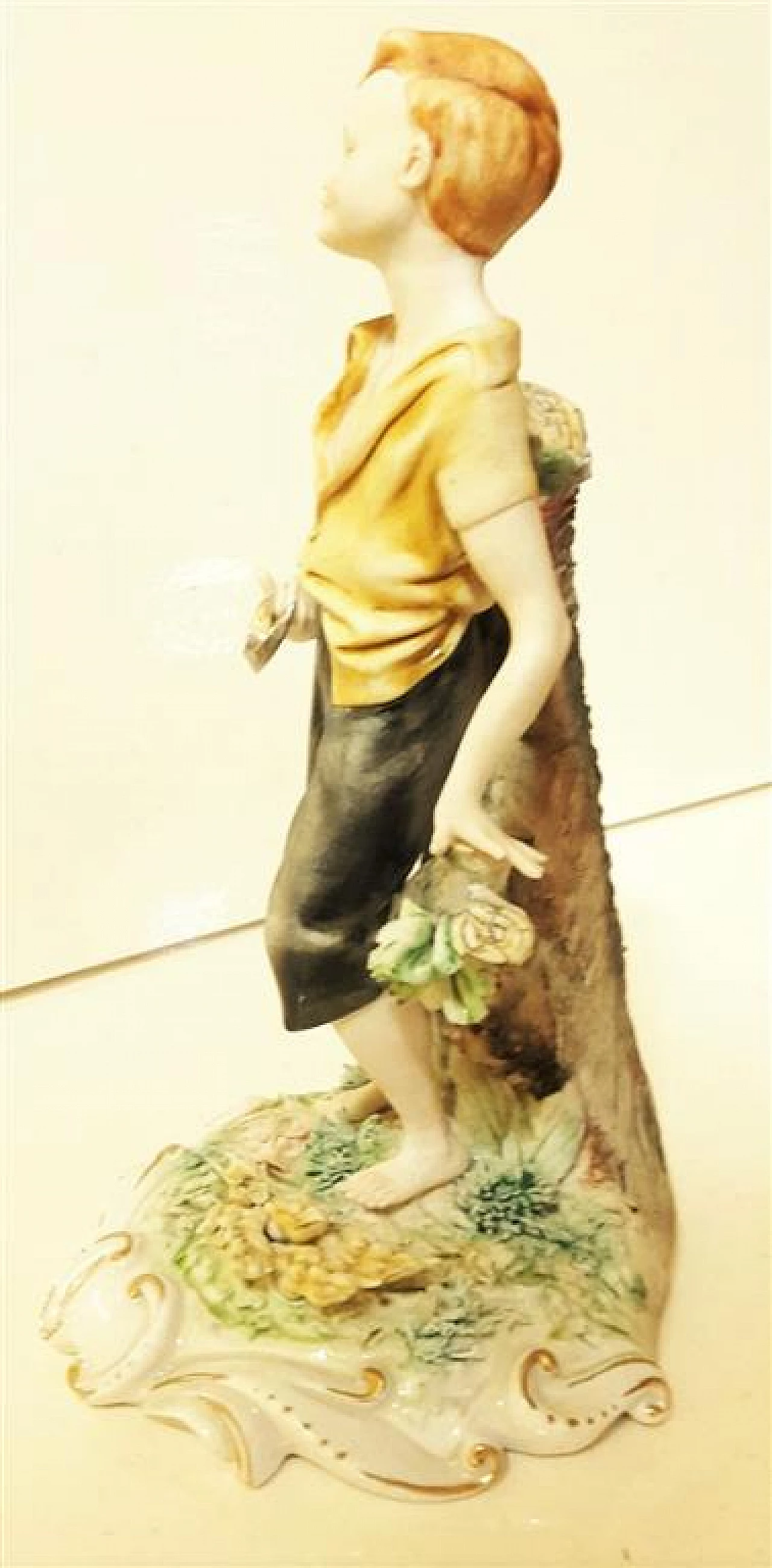 Volta, boy with sickle, Capodimonte ceramic sculpture 1