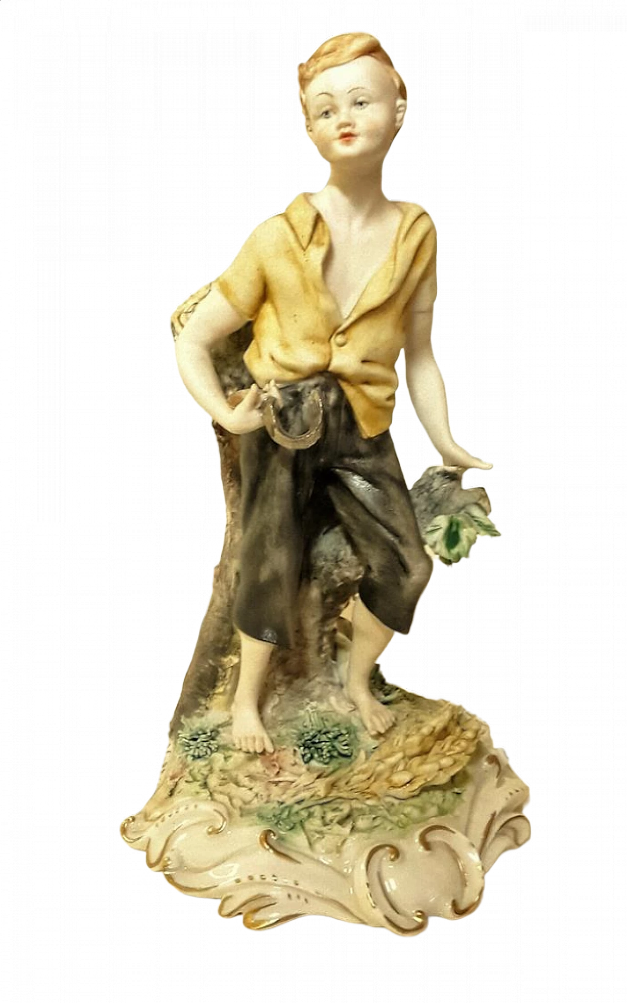 Volta, boy with sickle, Capodimonte ceramic sculpture 8