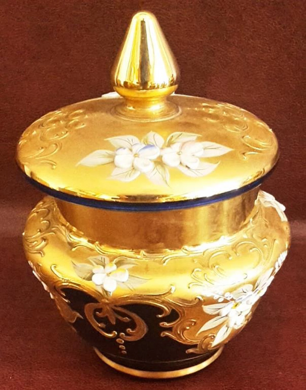 Cobalt blue and gilded Murano glass coffee service 3