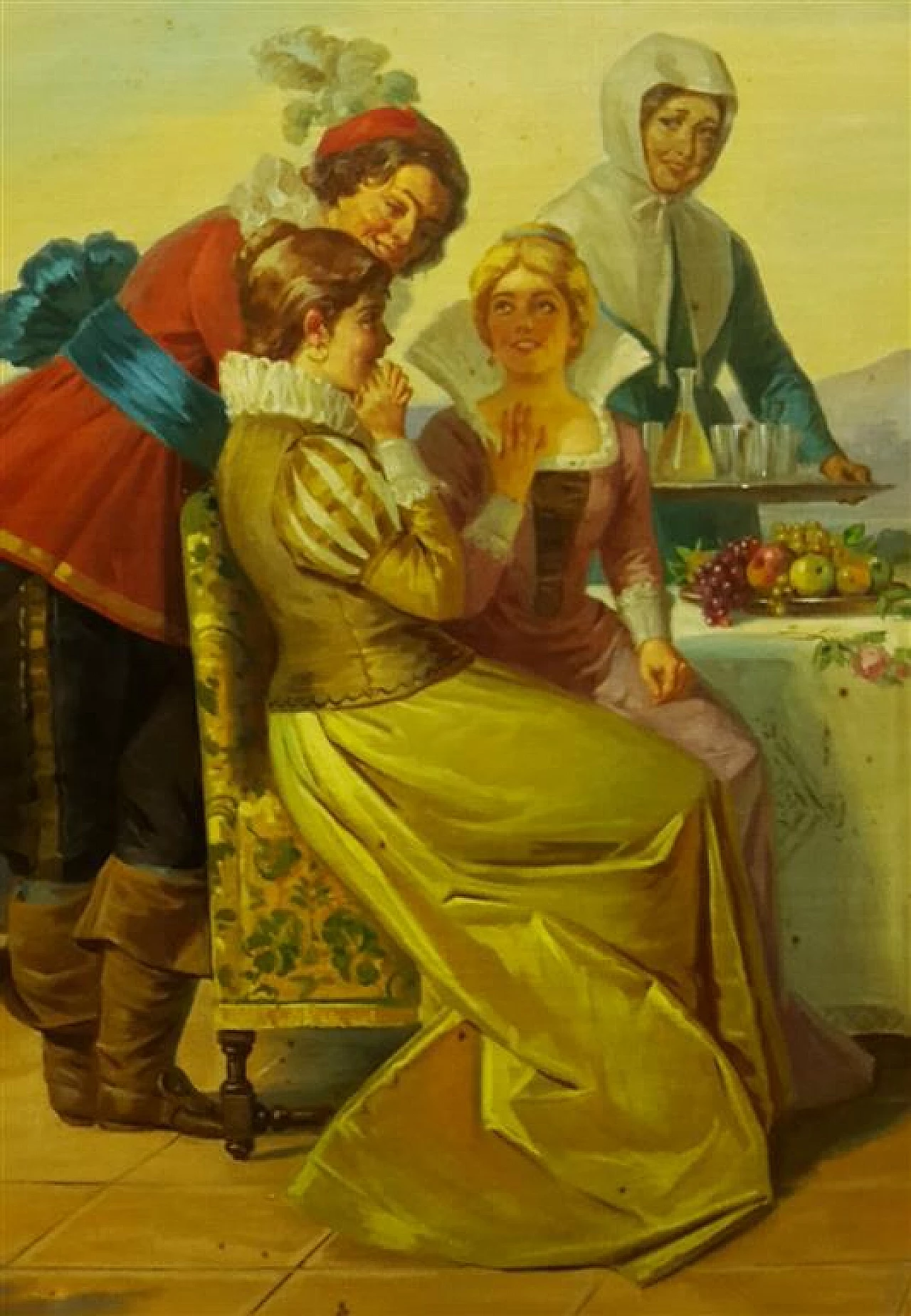 Gallant scene, oil painting on canvas, 1973 1