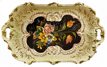 Hand-painted Vecchia Bassano ceramic tray