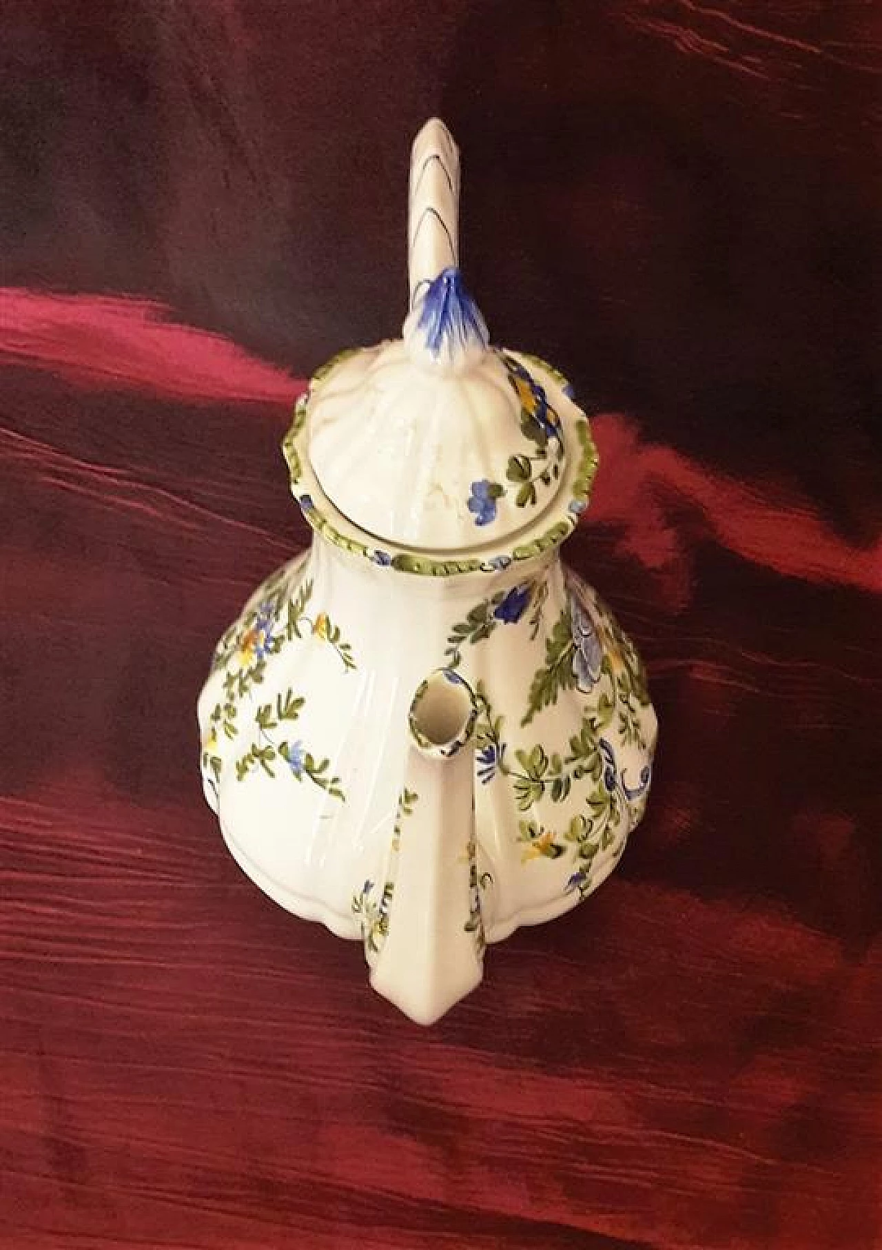 Hand-painted Bassano ceramic coffee pot 3