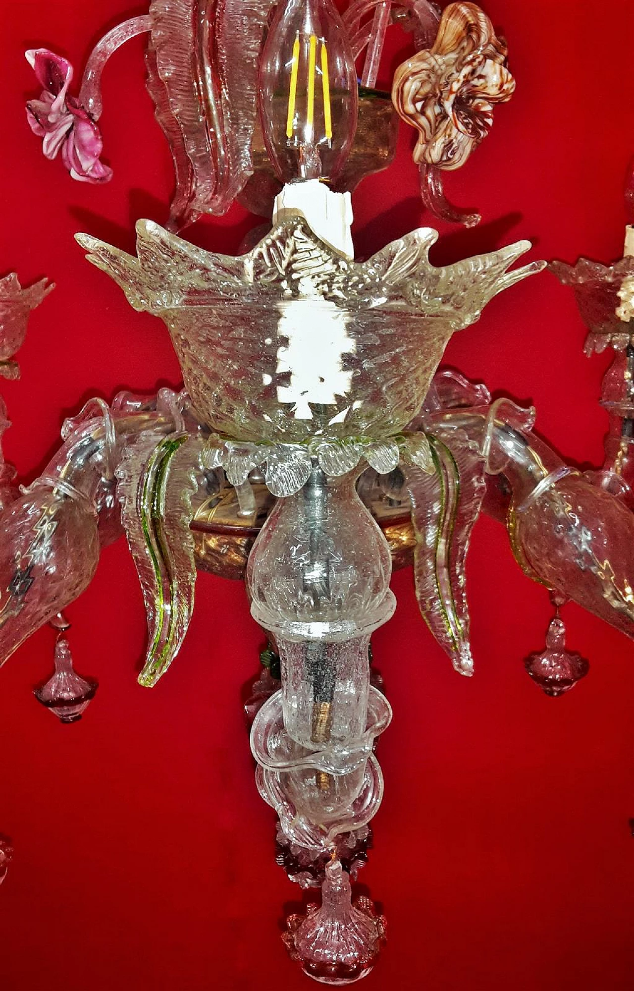 Six-light Murano blown glass chandelier, early 20th century 6