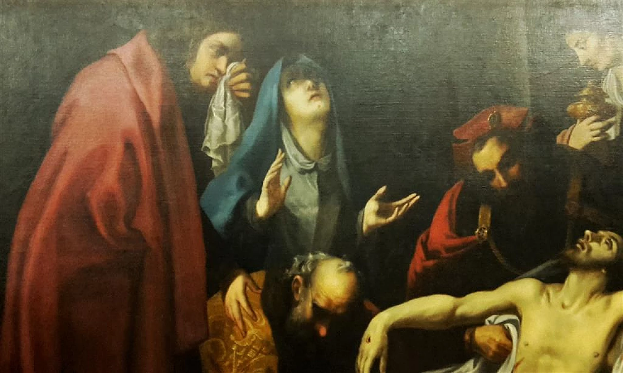 Deposition of Christ, oil painting on canvas, early 17th century 4