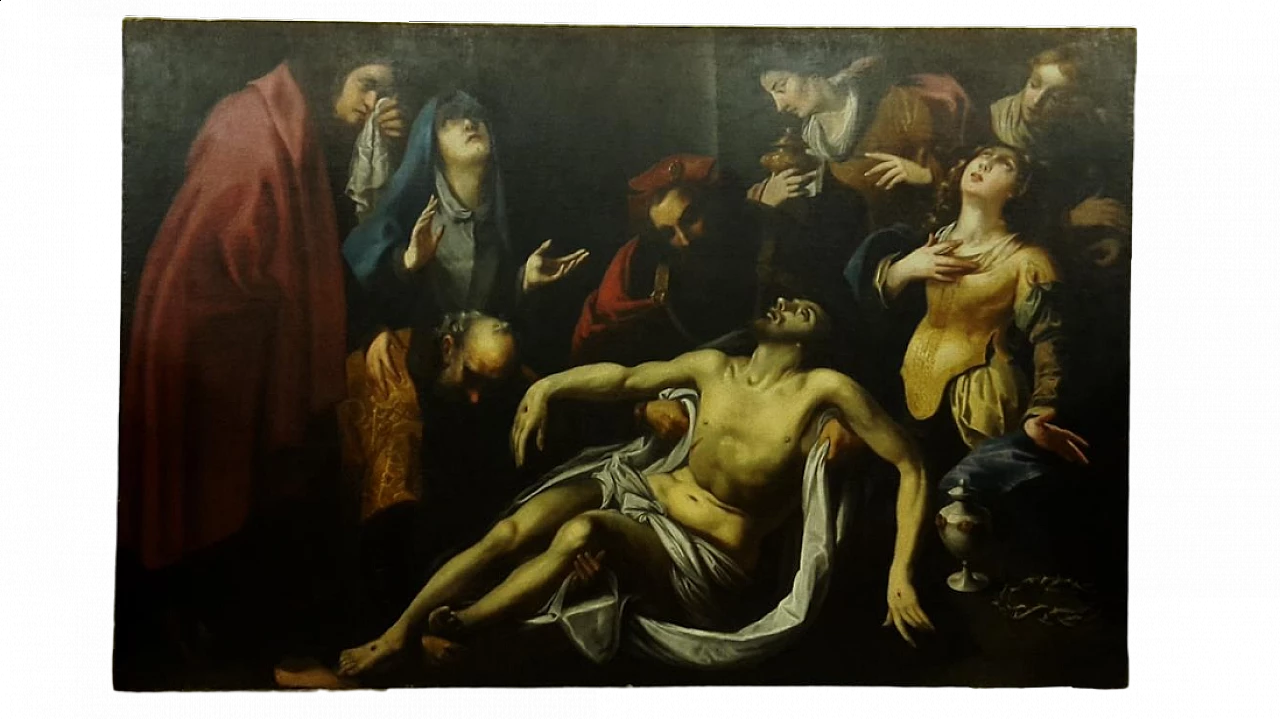 Deposition of Christ, oil painting on canvas, early 17th century 11