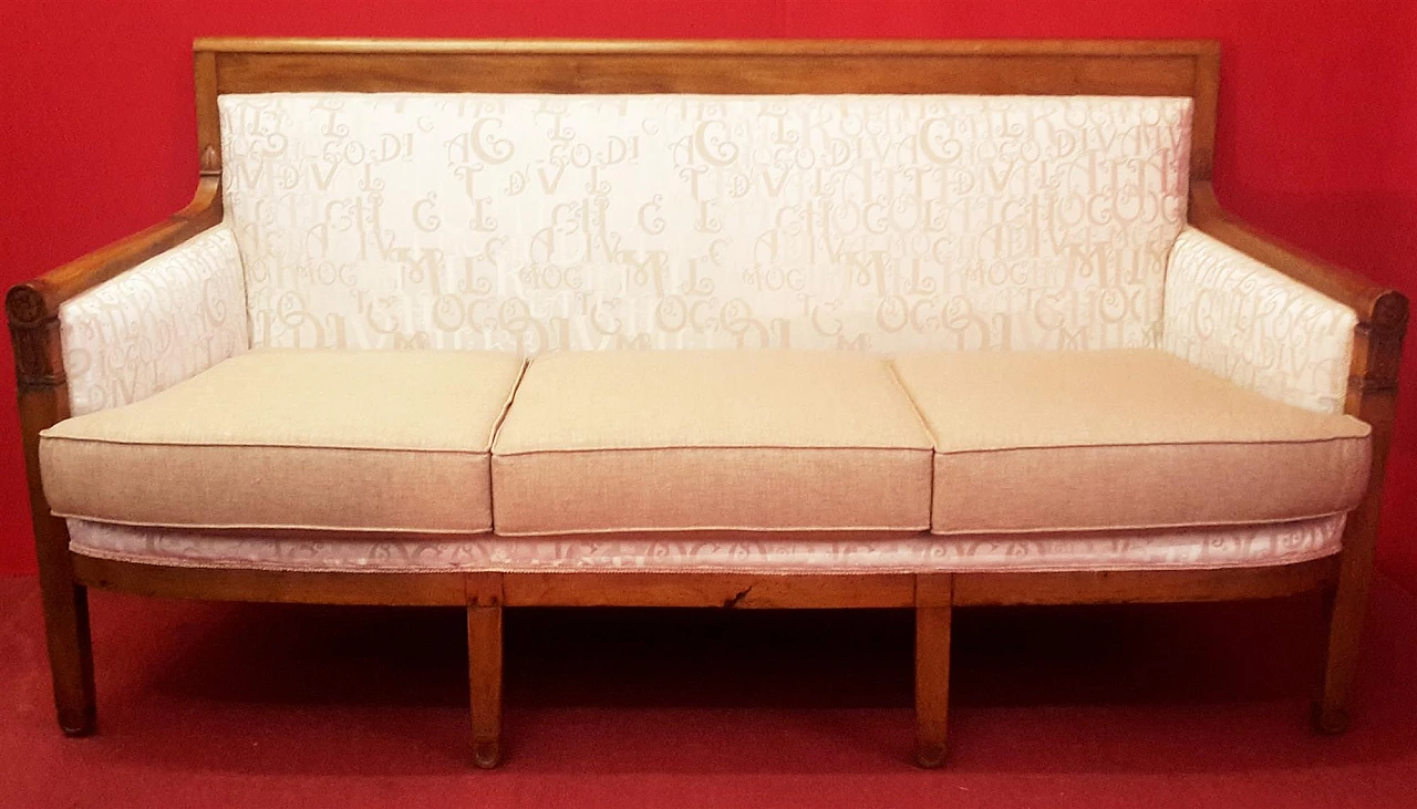 Carved walnut sofa, early 19th century 7