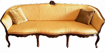 Venetian walnut and fabric sofa, late 19th century