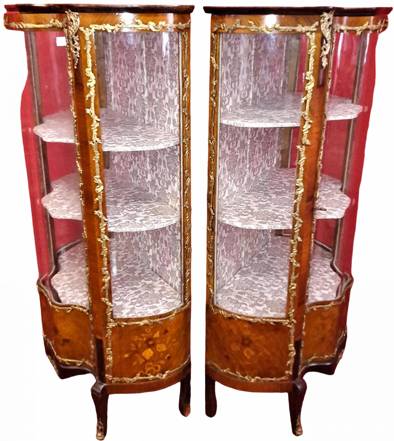 Pair of Napoleon III rosewood display cabinets, late 19th century 11