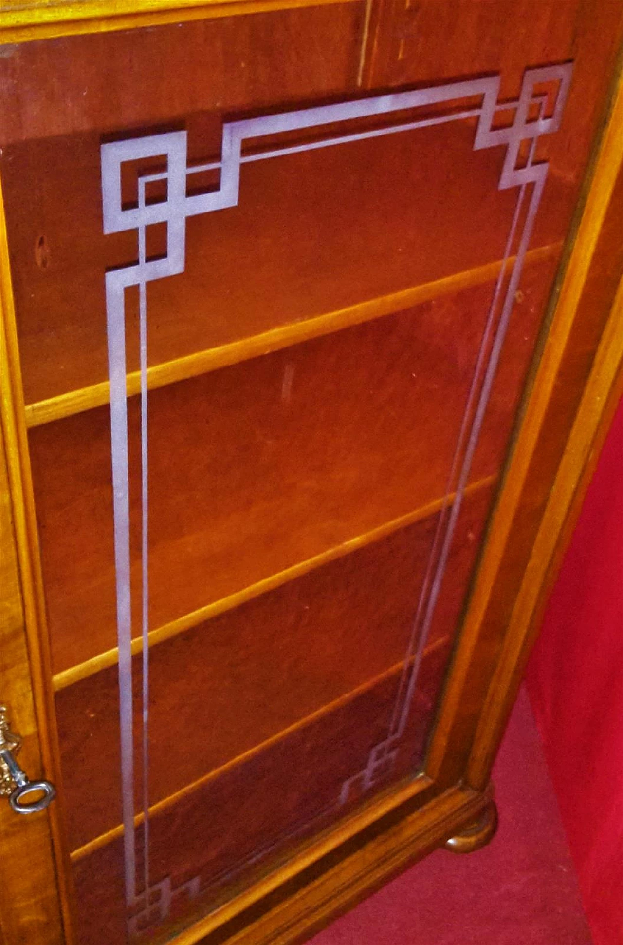 Venetian walnut and decorated glass display cabinet, 19th century 8