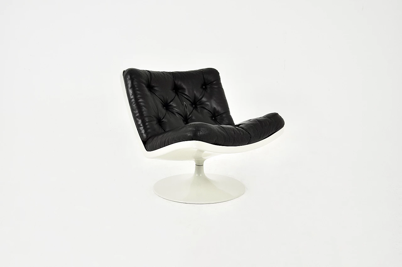 Swivel armchair in plastic and leather by IVM, 1960s 1