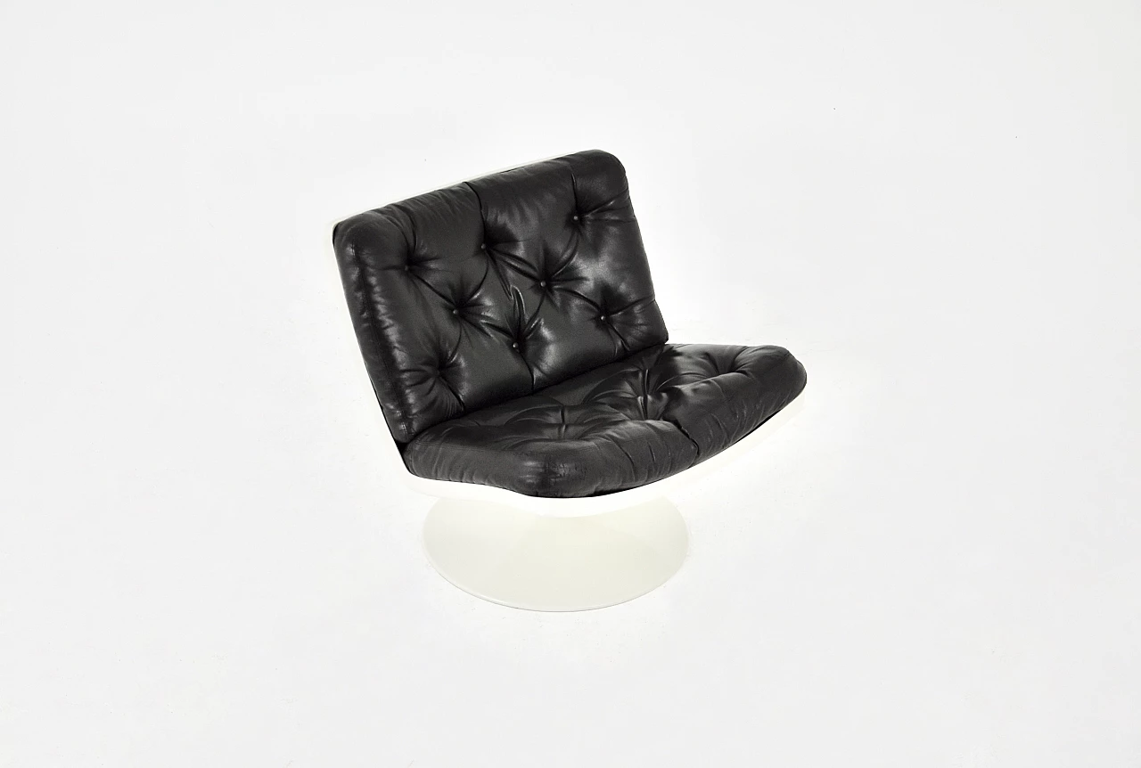 Swivel armchair in plastic and leather by IVM, 1960s 2