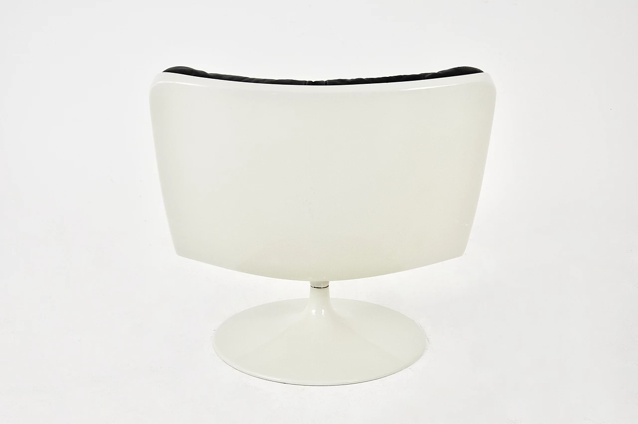 Swivel armchair in plastic and leather by IVM, 1960s 5