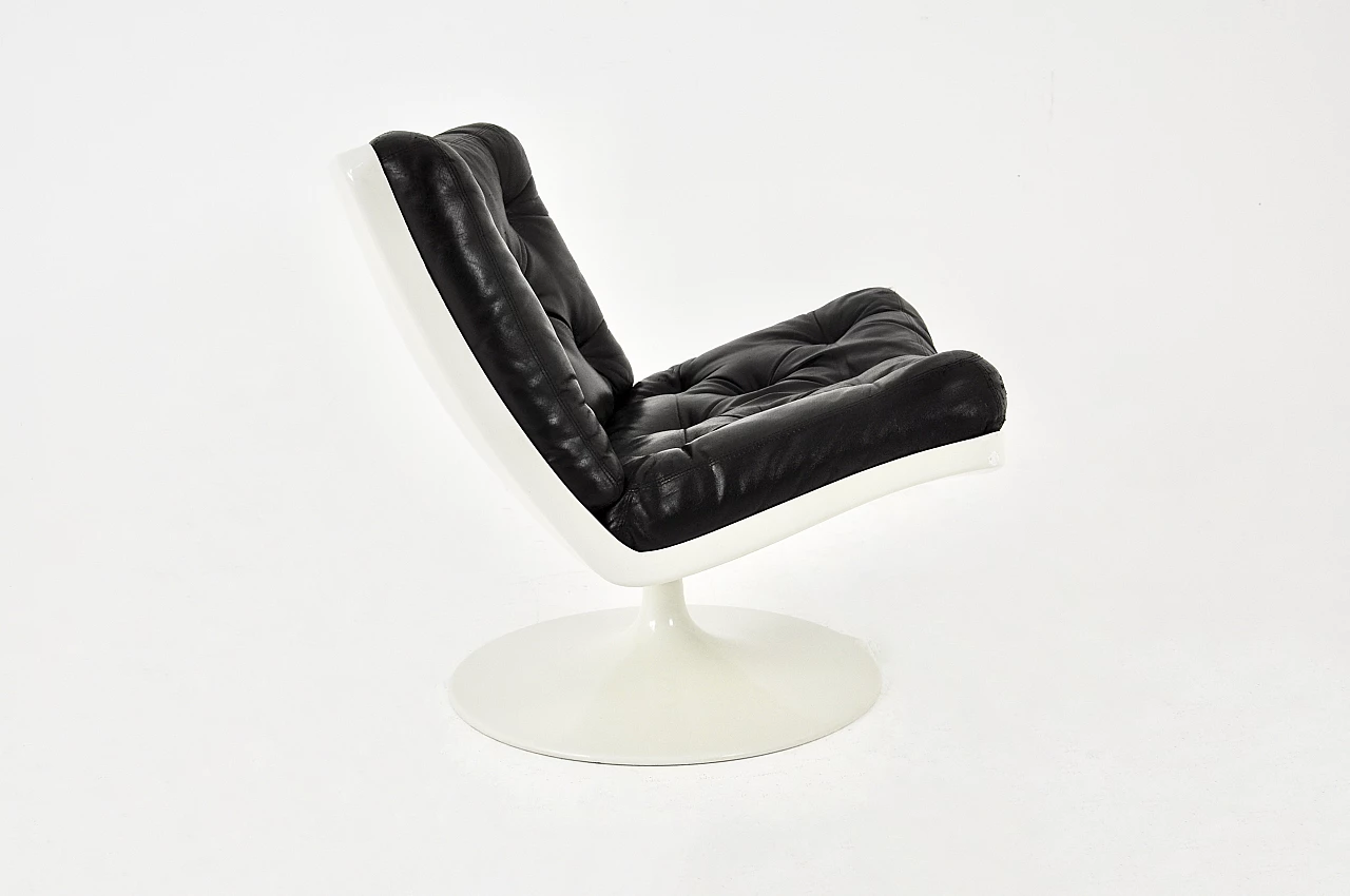 Swivel armchair in plastic and leather by IVM, 1960s 6