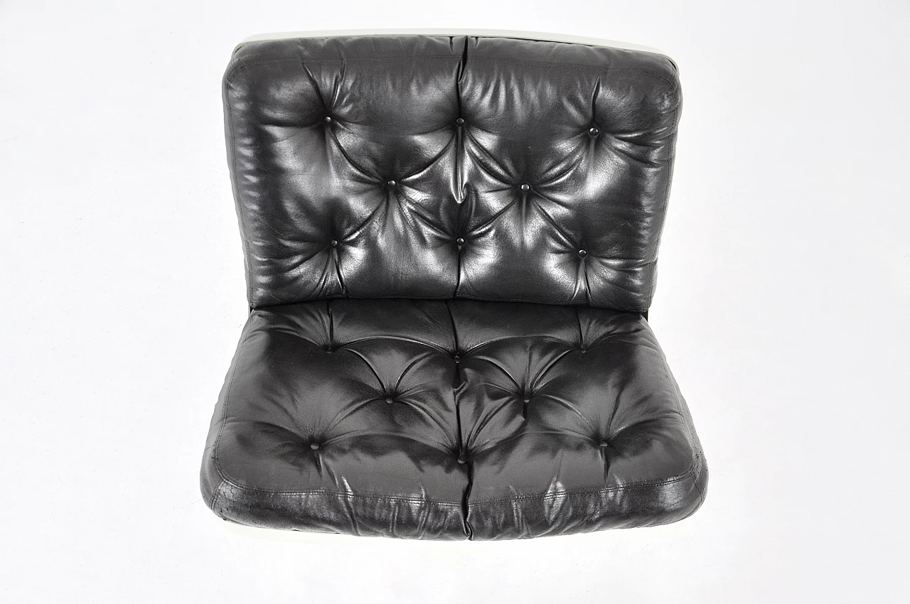 Swivel armchair in plastic and leather by IVM, 1960s 7