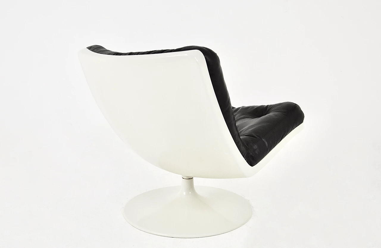 Swivel armchair in plastic and leather by IVM, 1960s 8