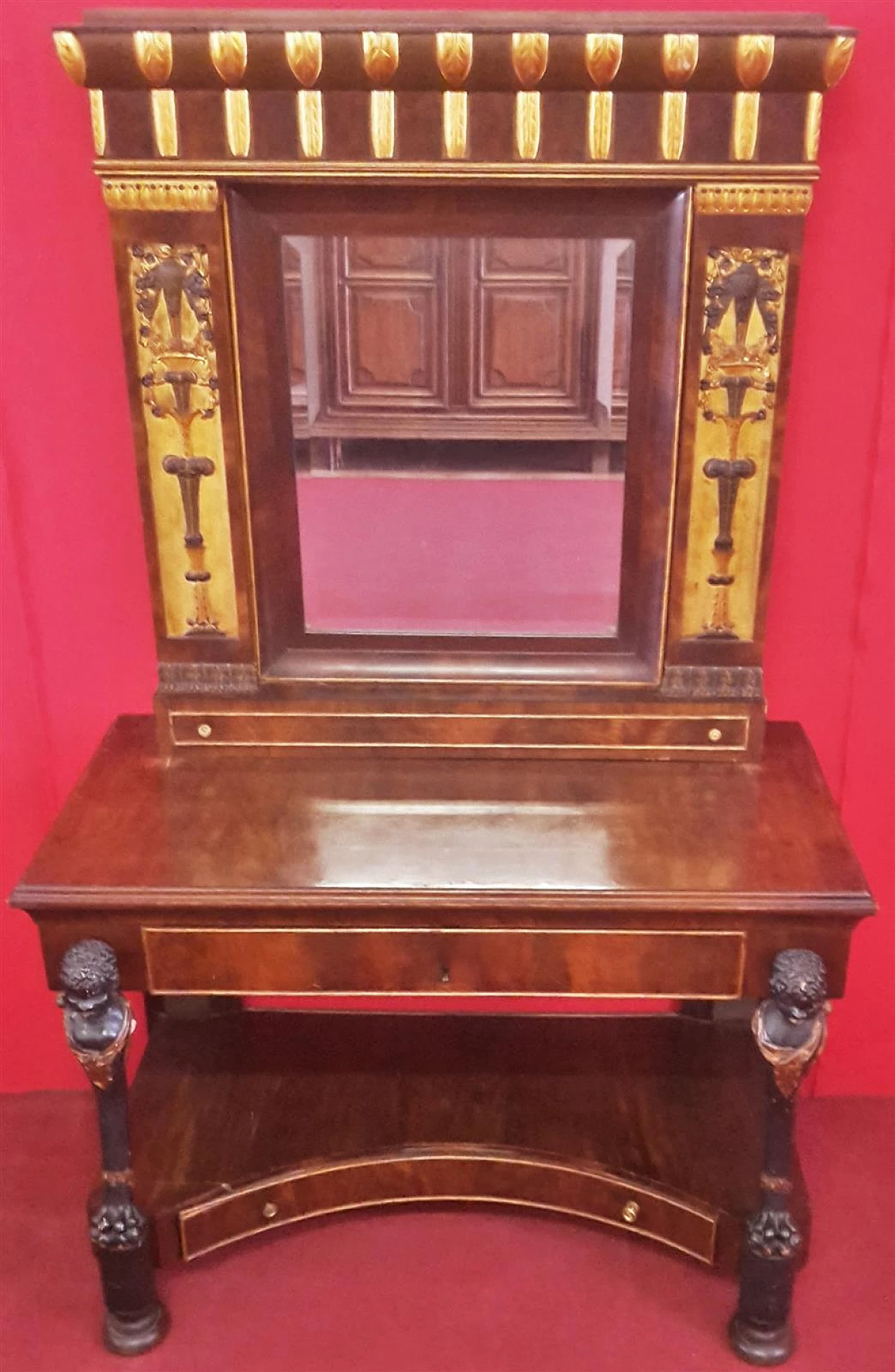 Empire Retour d'Egypte console with mirror, early 19th century 1