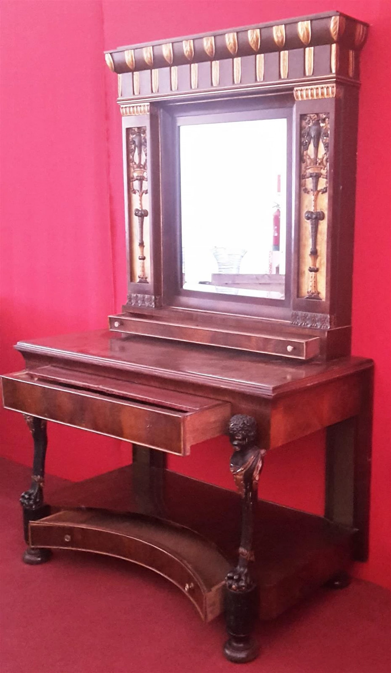 Empire Retour d'Egypte console with mirror, early 19th century 9