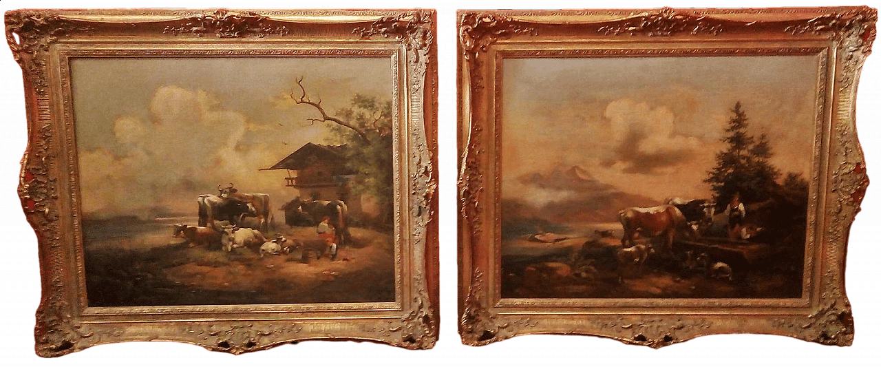 Pair of oil paintings on canvas, second half of the 19th century 12