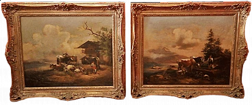 Pair of oil paintings on canvas, second half of the 19th century