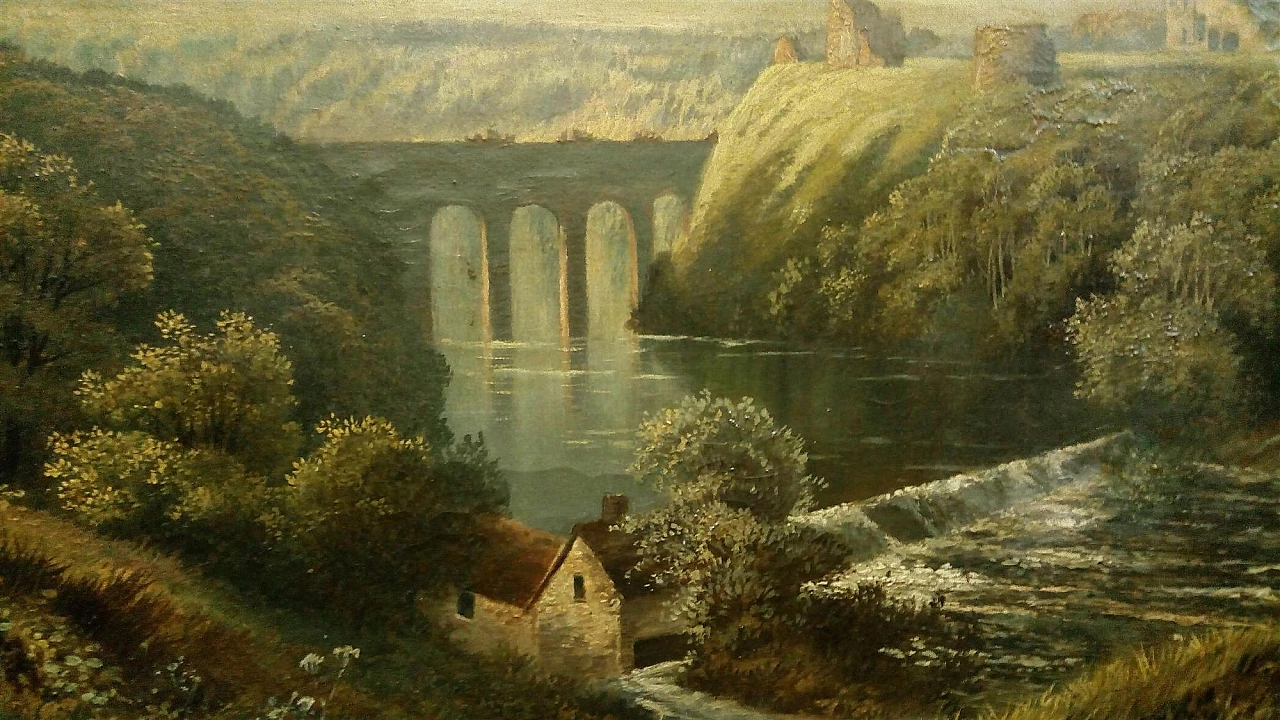 Landscape, oil painting on canvas, second half of the 19th century 2