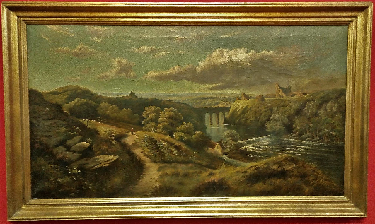 Landscape, oil painting on canvas, second half of the 19th century 6