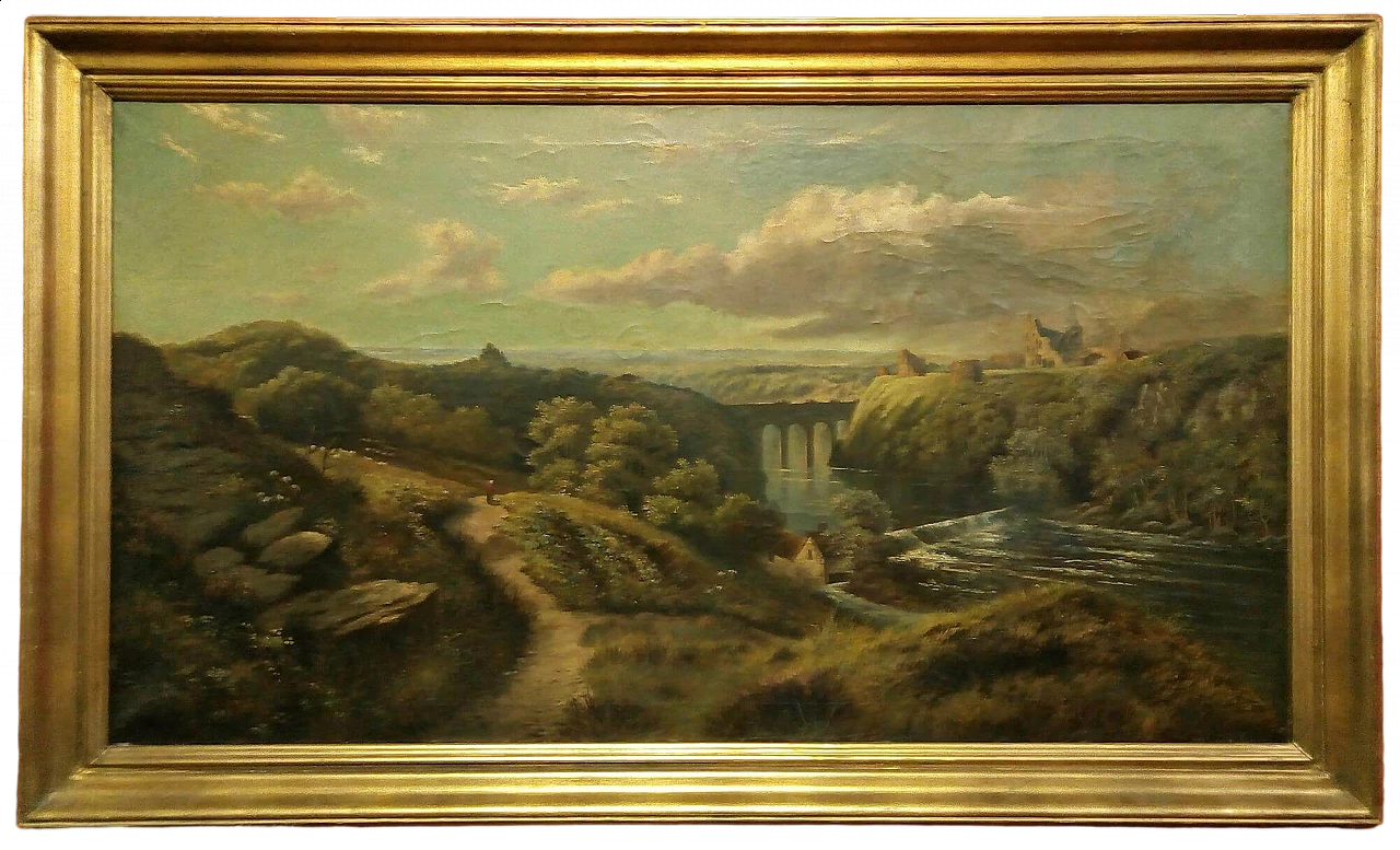 Landscape, oil painting on canvas, second half of the 19th century 7