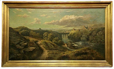 Landscape, oil painting on canvas, second half of the 19th century