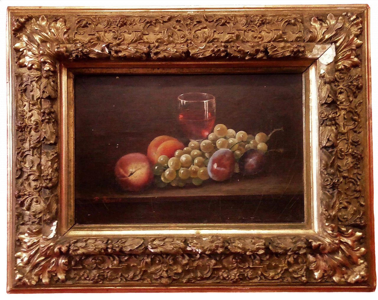 Still life, oil on canvas, mid 19th century 9