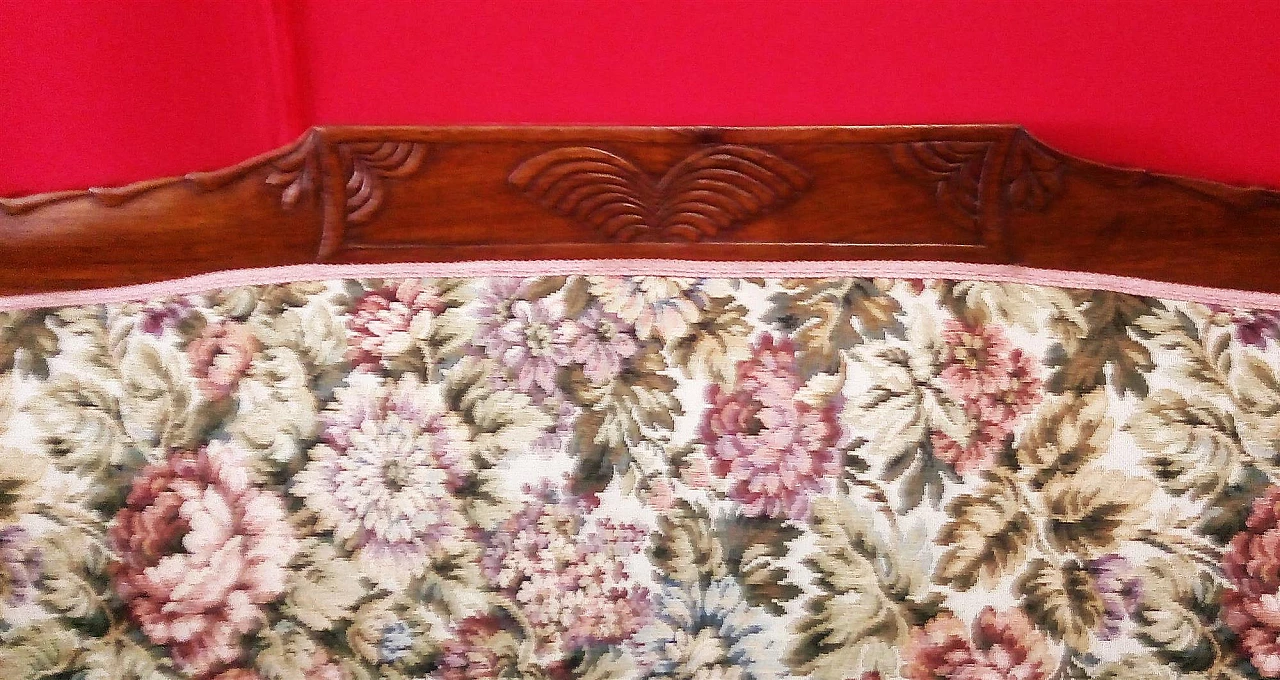 Empire two-seater walnut and fabric sofa, early 19th century 3