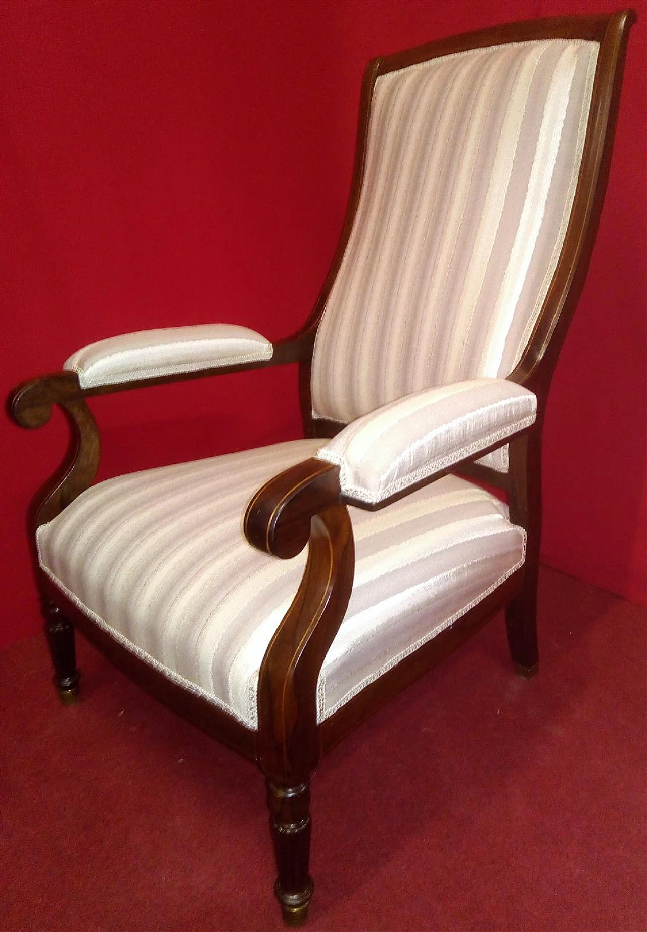 Rosewood armchair with turned feet, second half of the 19th century 1