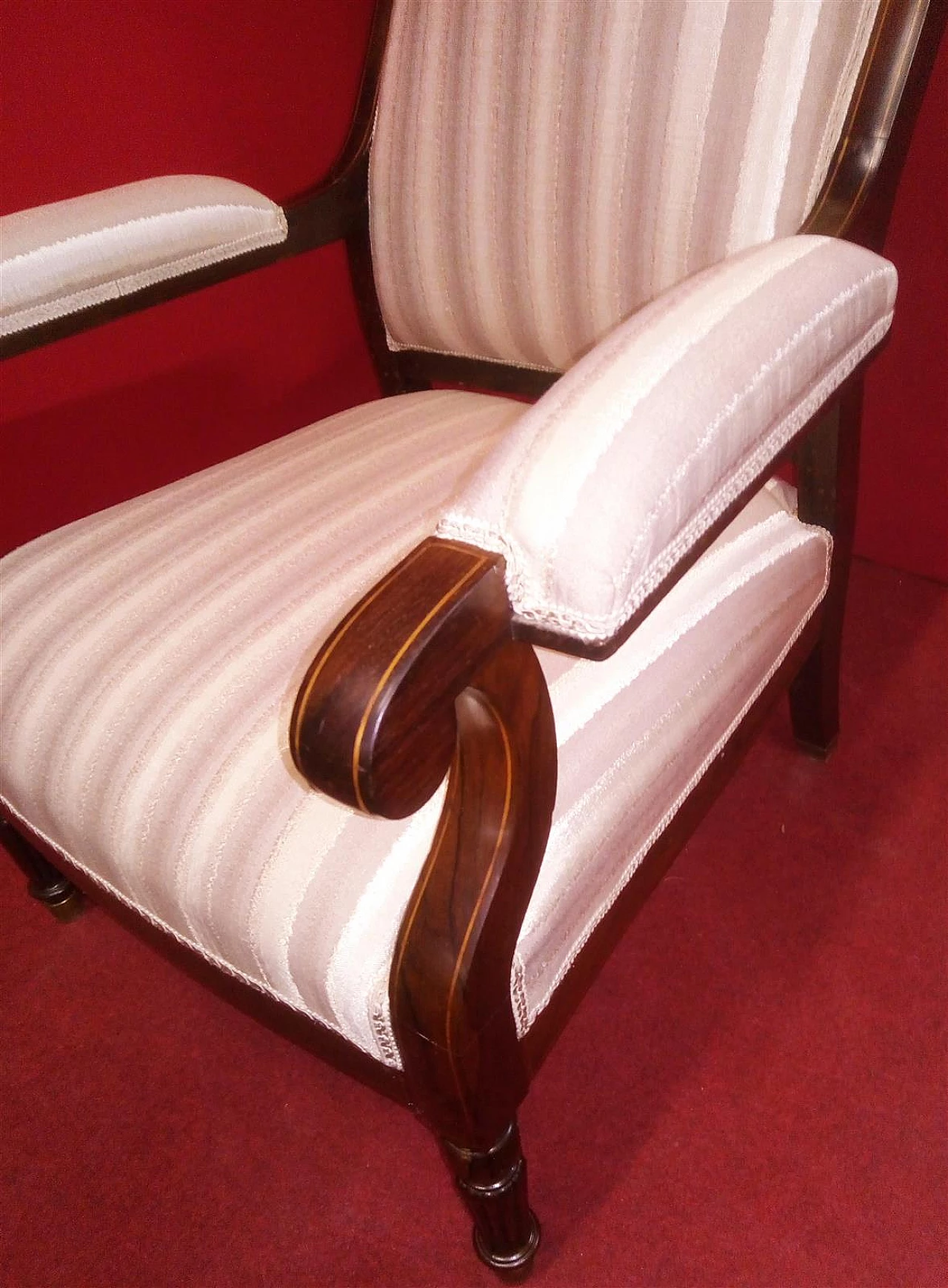 Rosewood armchair with turned feet, second half of the 19th century 7