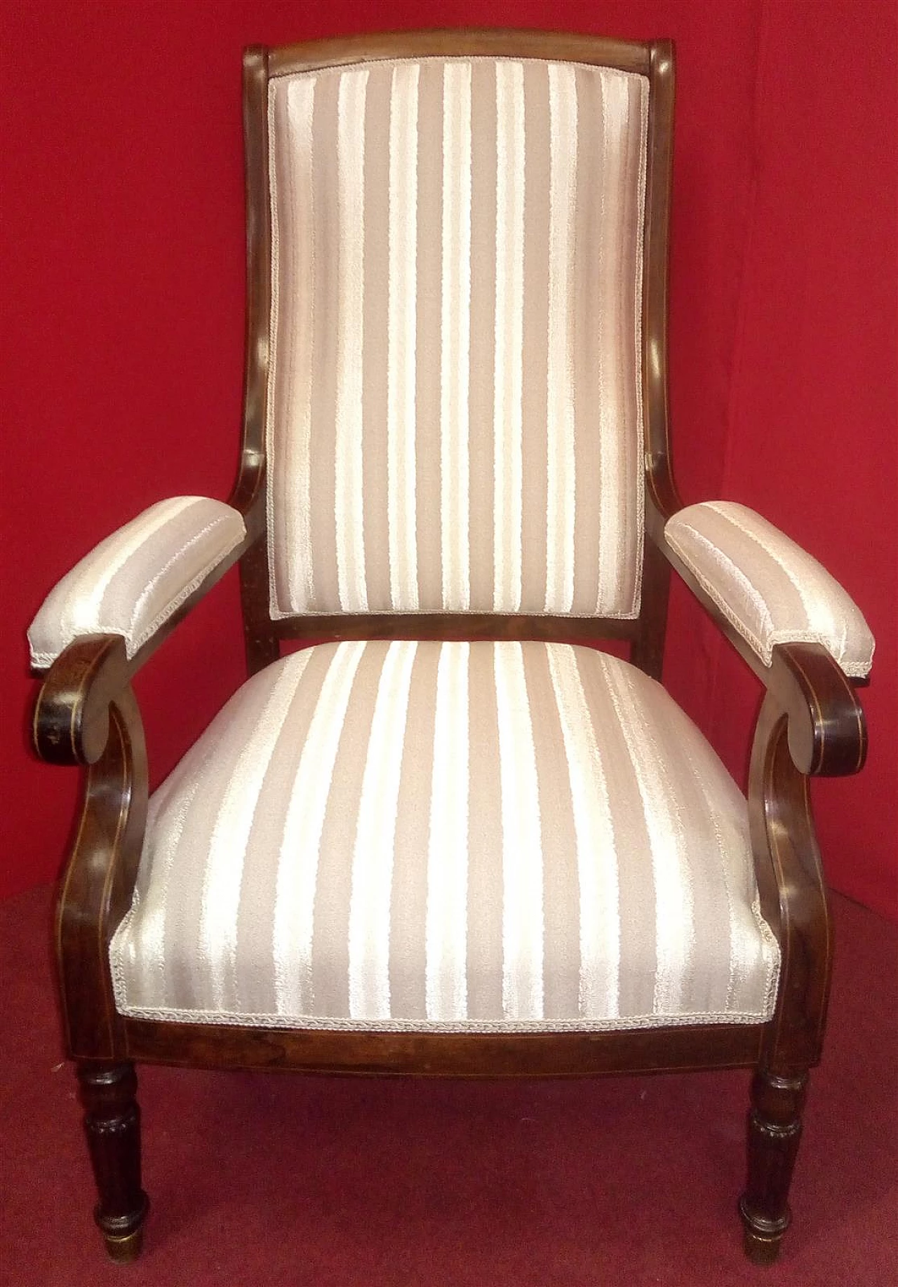 Rosewood armchair with turned feet, second half of the 19th century 8